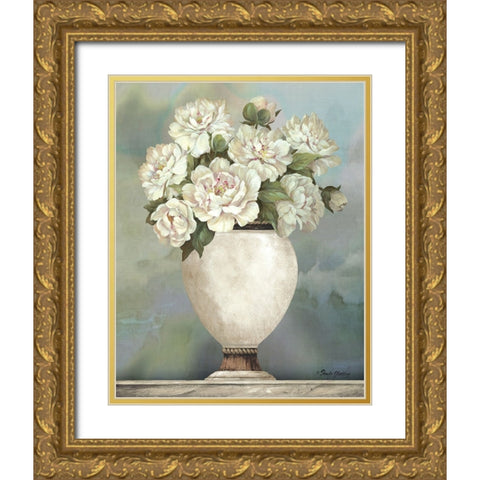 Floral Urn II Gold Ornate Wood Framed Art Print with Double Matting by Gladding, Pamela