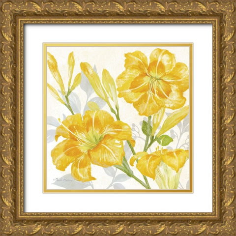 Day Lily Garden II Gold Ornate Wood Framed Art Print with Double Matting by Gladding, Pamela