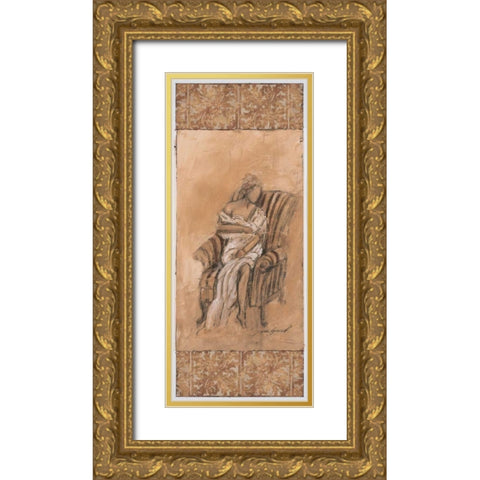 Demure I Gold Ornate Wood Framed Art Print with Double Matting by Gamel, Tara