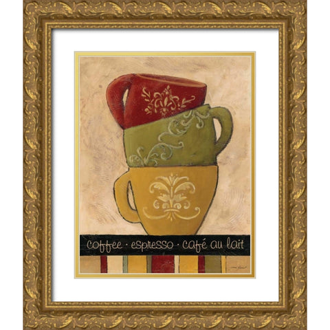 Striped Stack I Gold Ornate Wood Framed Art Print with Double Matting by Gamel, Tara