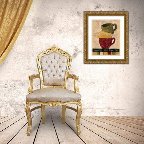 Striped Stack II Gold Ornate Wood Framed Art Print with Double Matting by Gamel, Tara