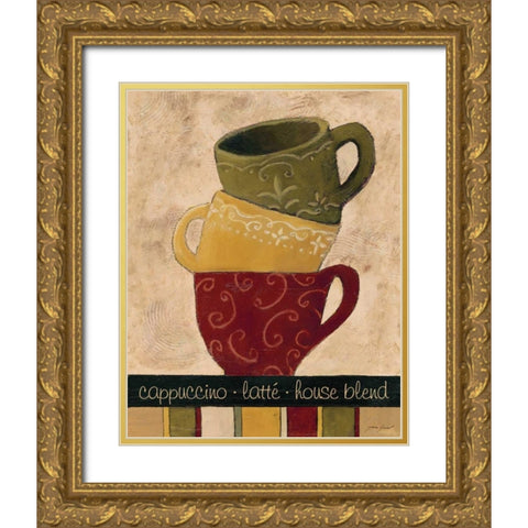 Striped Stack II Gold Ornate Wood Framed Art Print with Double Matting by Gamel, Tara