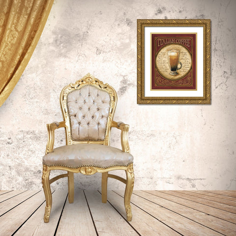 Italian Coffee Gold Ornate Wood Framed Art Print with Double Matting by Gorham, Gregory