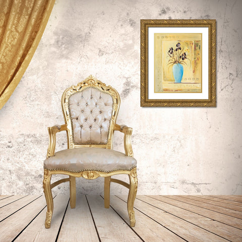 Blue Vase Gold Ornate Wood Framed Art Print with Double Matting by Gorham, Gregory