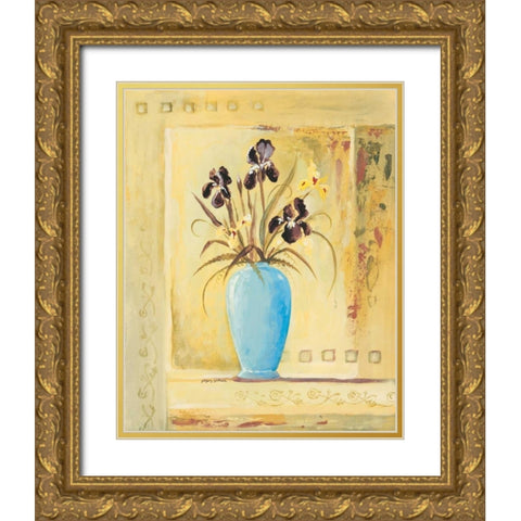 Blue Vase Gold Ornate Wood Framed Art Print with Double Matting by Gorham, Gregory