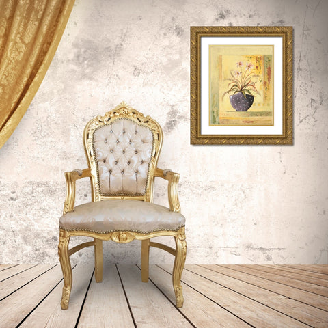 Purple Vase Gold Ornate Wood Framed Art Print with Double Matting by Gorham, Gregory