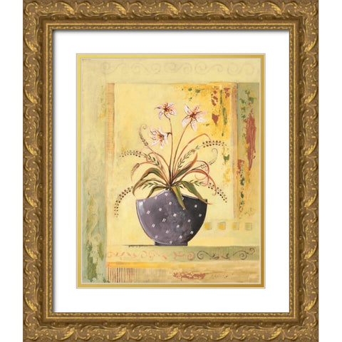 Purple Vase Gold Ornate Wood Framed Art Print with Double Matting by Gorham, Gregory