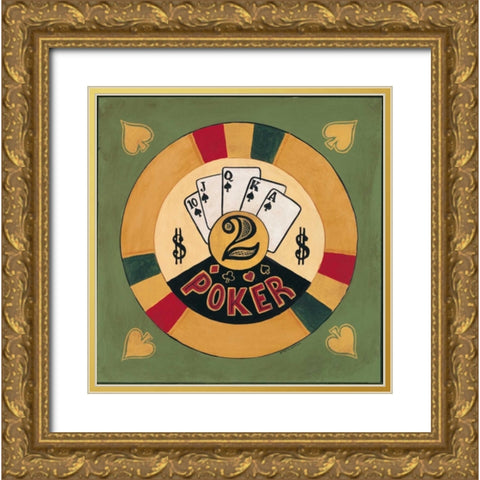 Poker - $2 Gold Ornate Wood Framed Art Print with Double Matting by Gorham, Gregory