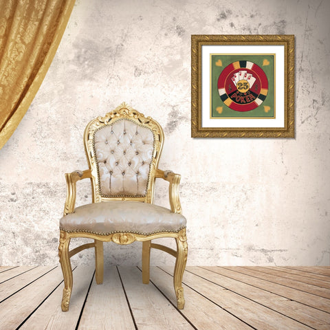 Poker - $25 Gold Ornate Wood Framed Art Print with Double Matting by Gorham, Gregory