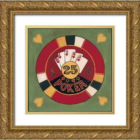 Poker - $25 Gold Ornate Wood Framed Art Print with Double Matting by Gorham, Gregory