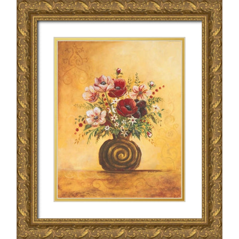 Yellow Floral Study I Gold Ornate Wood Framed Art Print with Double Matting by Gorham, Gregory