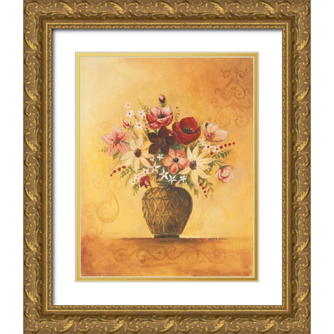 Yellow Floral Study II Gold Ornate Wood Framed Art Print with Double Matting by Gorham, Gregory