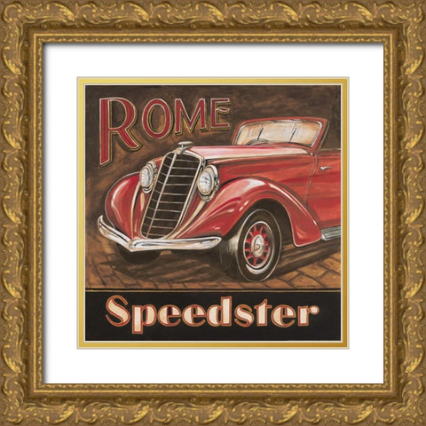 Rome Speedster Gold Ornate Wood Framed Art Print with Double Matting by Gorham, Gregory