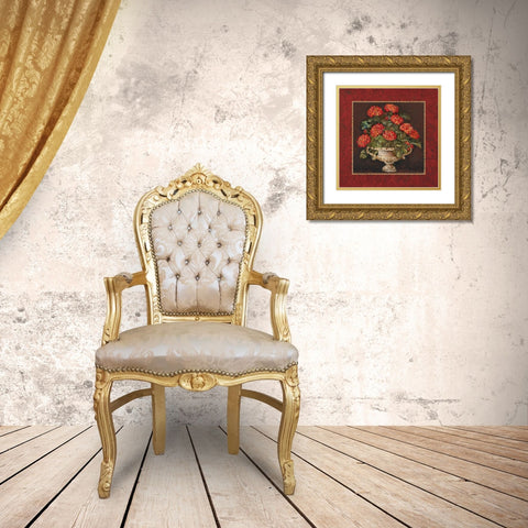 Geraniums I Gold Ornate Wood Framed Art Print with Double Matting by Gorham, Gregory