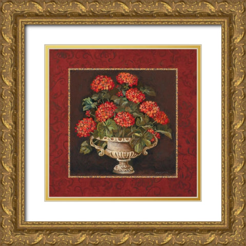 Geraniums I Gold Ornate Wood Framed Art Print with Double Matting by Gorham, Gregory