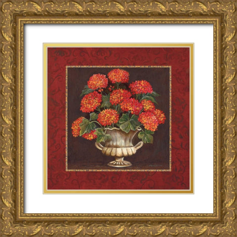 Geraniums II Gold Ornate Wood Framed Art Print with Double Matting by Gorham, Gregory