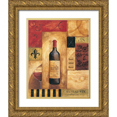Chateau Vin Gold Ornate Wood Framed Art Print with Double Matting by Gorham, Gregory