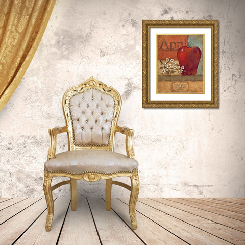 Apple Crate Gold Ornate Wood Framed Art Print with Double Matting by Gorham, Gregory