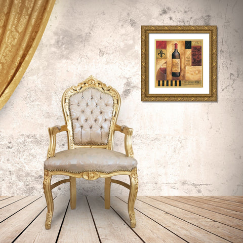Chateau Vin Sq. Gold Ornate Wood Framed Art Print with Double Matting by Gorham, Gregory