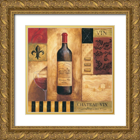 Chateau Vin Sq. Gold Ornate Wood Framed Art Print with Double Matting by Gorham, Gregory
