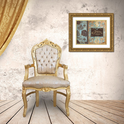 Lotion de Paris Gold Ornate Wood Framed Art Print with Double Matting by Gorham, Gregory