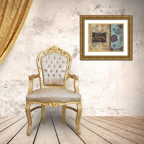 Savon de Paris Gold Ornate Wood Framed Art Print with Double Matting by Gorham, Gregory