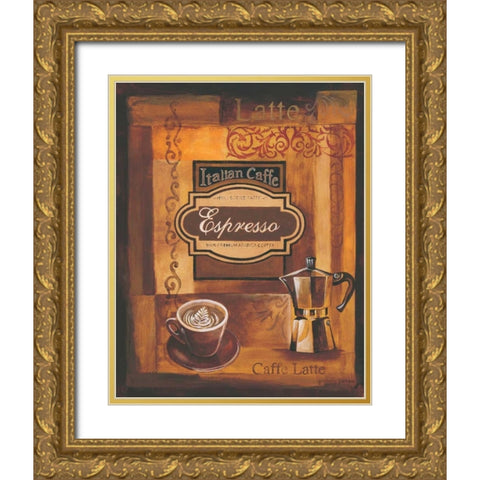 Italian Caffe Gold Ornate Wood Framed Art Print with Double Matting by Gorham, Gregory