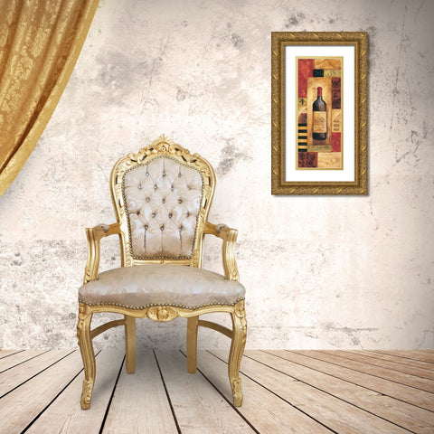 Chateau Vin Panel Gold Ornate Wood Framed Art Print with Double Matting by Gorham, Gregory
