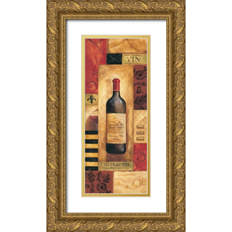 Chateau Vin Panel Gold Ornate Wood Framed Art Print with Double Matting by Gorham, Gregory