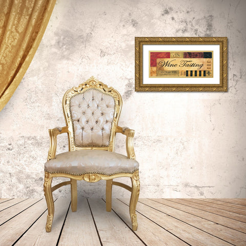 Wine Tasting Gold Ornate Wood Framed Art Print with Double Matting by Gorham, Gregory