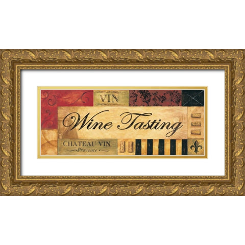 Wine Tasting Gold Ornate Wood Framed Art Print with Double Matting by Gorham, Gregory