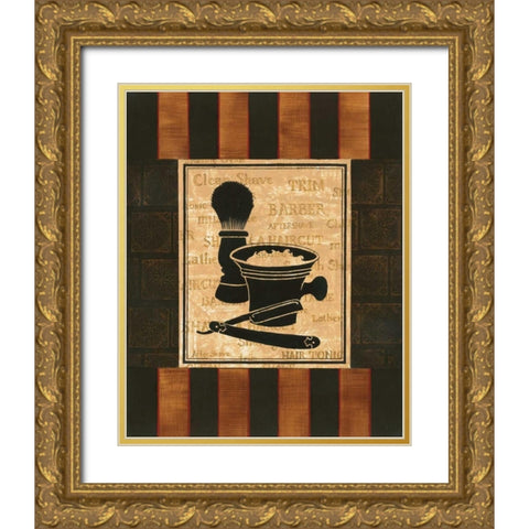 Shaving Gold Ornate Wood Framed Art Print with Double Matting by Gorham, Gregory