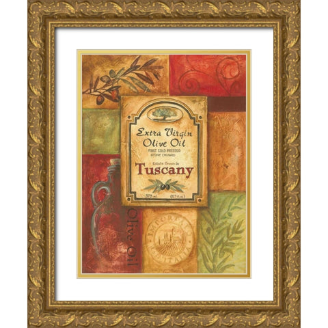 Tuscan Olive Oil Gold Ornate Wood Framed Art Print with Double Matting by Gorham, Gregory