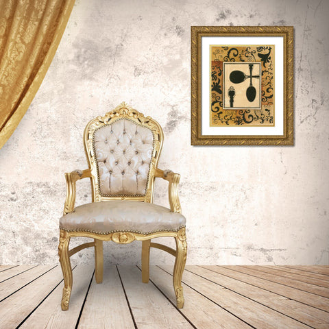 Spoons Gold Ornate Wood Framed Art Print with Double Matting by Gorham, Gregory