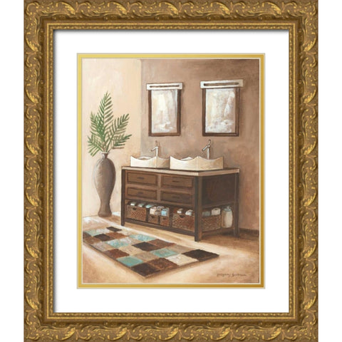 Bath Still Life II Gold Ornate Wood Framed Art Print with Double Matting by Gorham, Gregory
