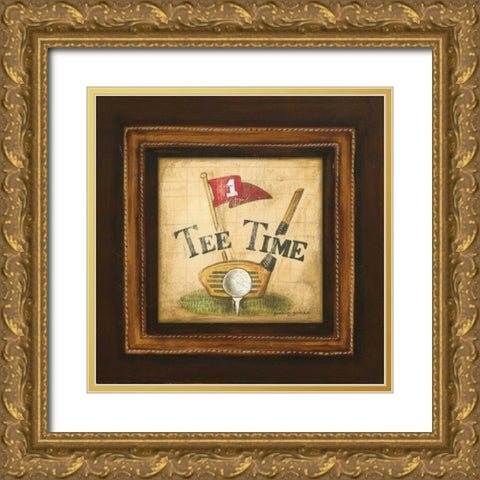 Golf Tee Time Gold Ornate Wood Framed Art Print with Double Matting by Gorham, Gregory