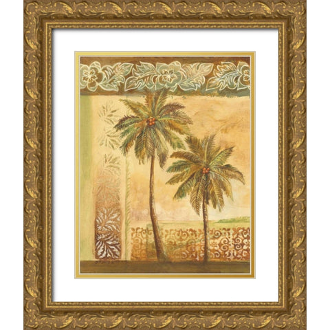 Palm Trees I Gold Ornate Wood Framed Art Print with Double Matting by Gorham, Gregory