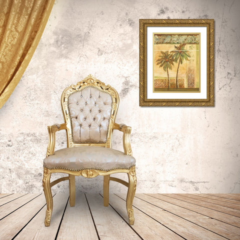 Palm Trees II Gold Ornate Wood Framed Art Print with Double Matting by Gorham, Gregory