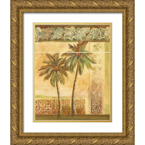 Palm Trees II Gold Ornate Wood Framed Art Print with Double Matting by Gorham, Gregory