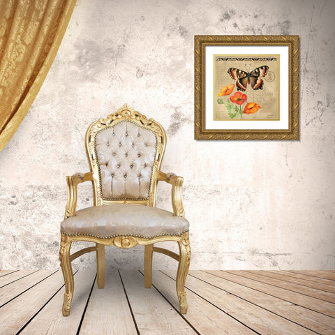 Butterfly Gold Ornate Wood Framed Art Print with Double Matting by Gorham, Gregory