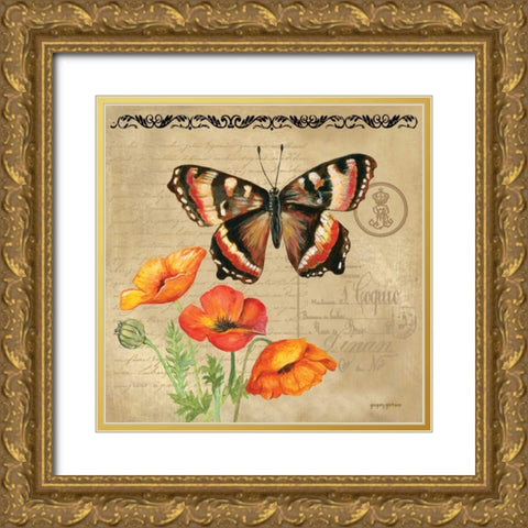 Butterfly Gold Ornate Wood Framed Art Print with Double Matting by Gorham, Gregory