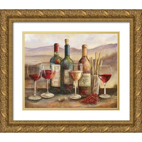 Tuscan Banquet Gold Ornate Wood Framed Art Print with Double Matting by Gorham, Gregory