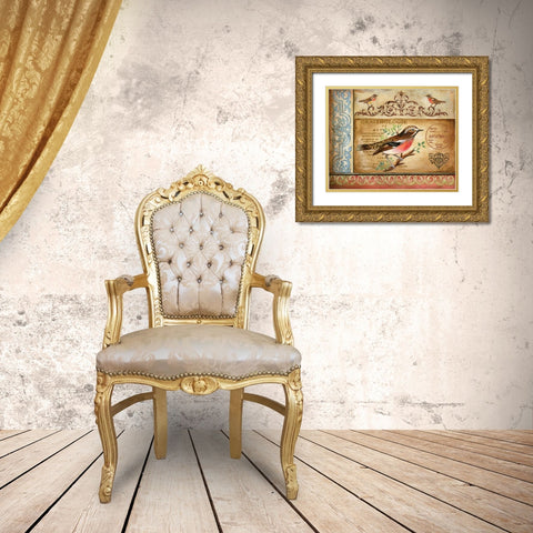 Ornithology Gold Ornate Wood Framed Art Print with Double Matting by Gorham, Gregory