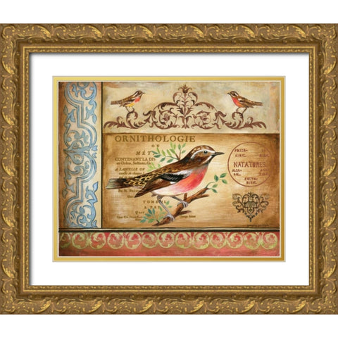 Ornithology Gold Ornate Wood Framed Art Print with Double Matting by Gorham, Gregory