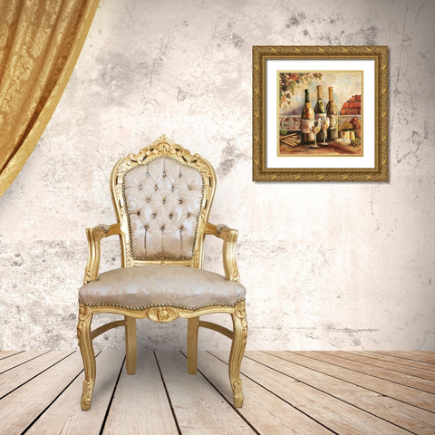 Bountiful Wine Sq I Gold Ornate Wood Framed Art Print with Double Matting by Gorham, Gregory