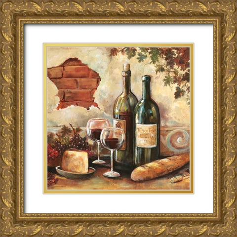 Bountiful Wine Sq II Gold Ornate Wood Framed Art Print with Double Matting by Gorham, Gregory