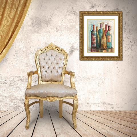 Wine Cellar Motif II Gold Ornate Wood Framed Art Print with Double Matting by Gorham, Gregory