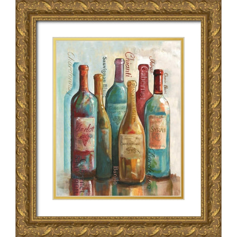Wine Cellar Motif II Gold Ornate Wood Framed Art Print with Double Matting by Gorham, Gregory