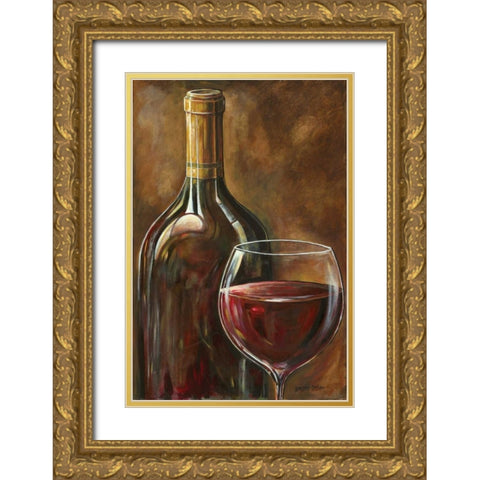 Red Wine Gold Ornate Wood Framed Art Print with Double Matting by Gorham, Gregory