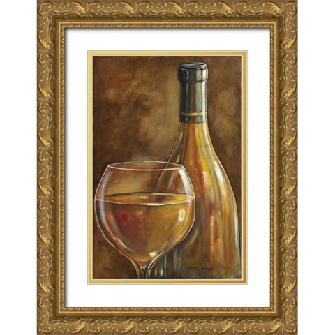 White Wine Gold Ornate Wood Framed Art Print with Double Matting by Gorham, Gregory